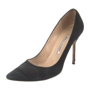 Manolo Blahnik Black Suede Pumps